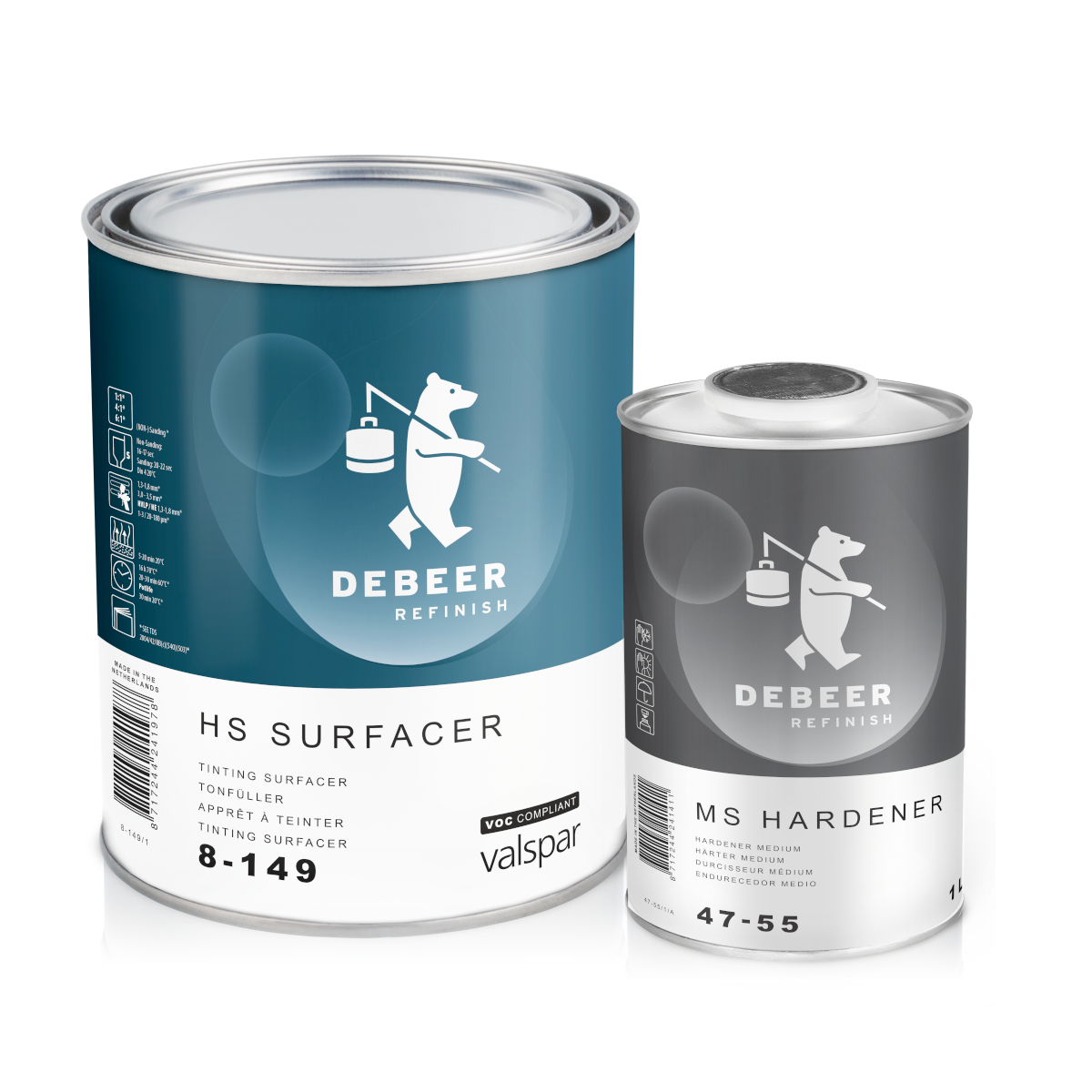 Debeer 8-149 HS Tintable Surfacer 4L Kit