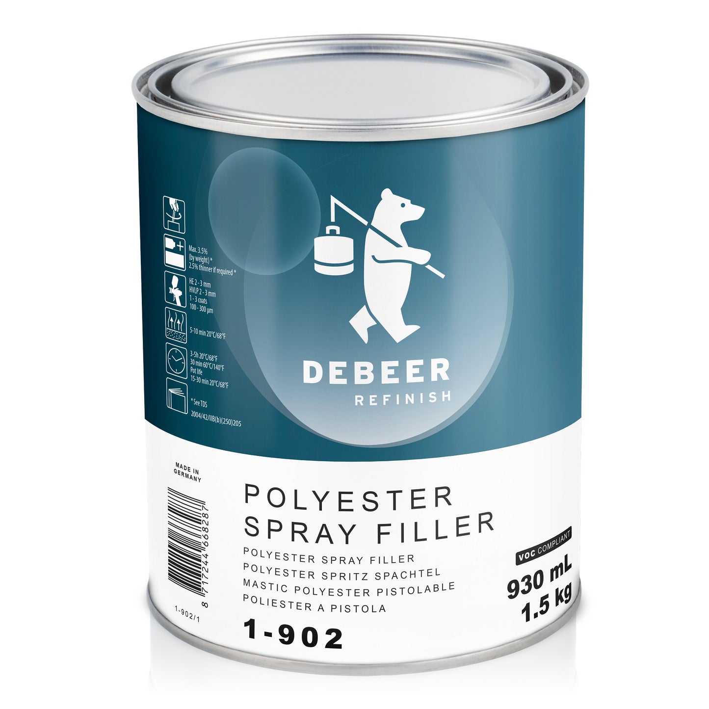 Debeer 1-902 Polyester Spray Body Filler