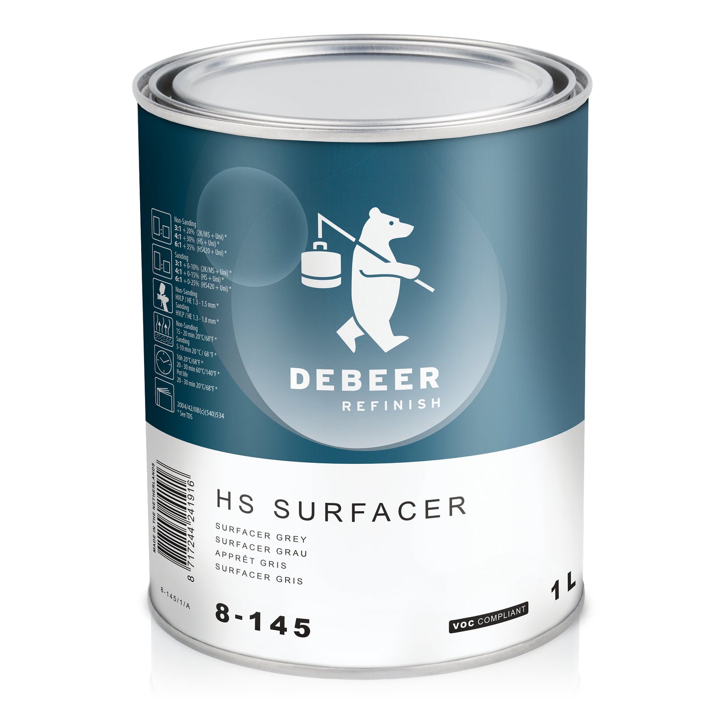 Debeer 2K HS Primer Surfacer Grey